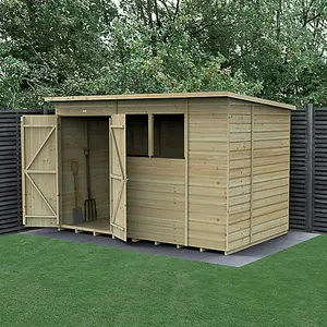 Beckwood 10x6 Pent Shed - 2 Windows - Double Door