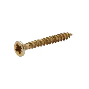 TurboDrive PZ Yellow-passivated Steel Screw (Dia)3.5mm (L)30mm, Pack of 20