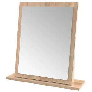 Oak effect Rectangular Freestanding Framed Mirror, (H)50.5cm