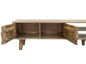 Geometric TV Unit - Mango Wood - L35 x W118 x H41 cm - Mango Light Finish