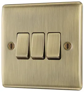 BG Antique Brass 20A 2 way 3 gang Light Switch