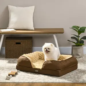 Polyester Pet Bed Brown / 18cm H x 70cm W x 50cm D