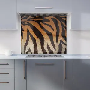 Tiger Skin Print Premium Glass Kitchen Splashback W700mm x H750mm