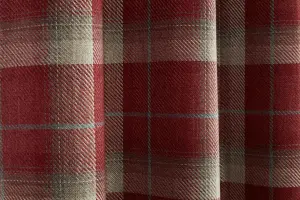 Carnoustie Red Checked Eyelet Blackout Curtains