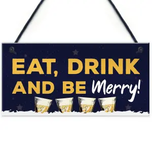 Red Ocean Novelty Be Merry Bar Sign Man Cave Pub Kitchen Plaque Gin Gifts