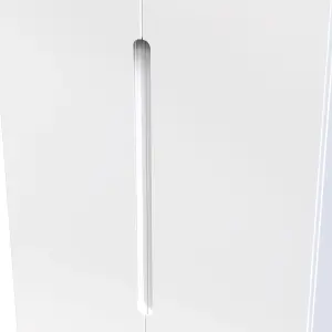 Milan Ready assembled Modern White Tall Double Wardrobe (H)1970mm (W)770mm (D)530mm