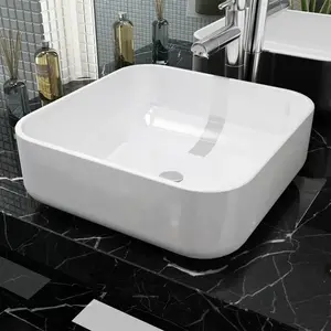 Belfry Bathroom Retta 390mm L x 390mm W White Ceramic Square Sink