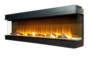 Adam Sahara Panoramic Media Wall Electric Fire, 61 Inch