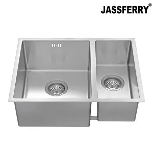 JASSFERRY Kitchen Sink Undermount Handmade 1.2mm Stainless Steel 1.5 Bowl