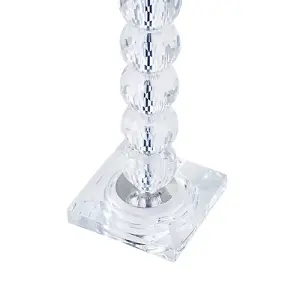 Contemporary Clear K9 Crystal Glass Table Lamp Base with Faceted Spheres