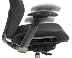 Quantum Luxury Mesh Executive Chair Black Frame with automatic weight tension control and brushed aluminium components