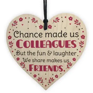 Red Ocean Handmade Wooden Hanging Heart Plaque Gift for Colleague Keepsake for Friend / Leaving Gift For Colleague