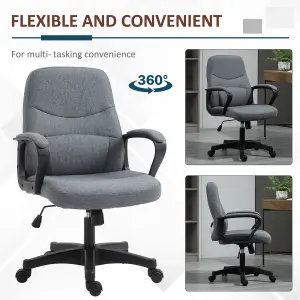 Vinsetto Office Chair with Massage 360 Swivel Chair Adjustable Height Grey