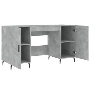 Berkfield Desk Concrete Grey 140x50x75 cm Engineered Wood