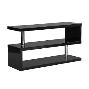 Miami High Gloss S Shape Design TV Stand In Black