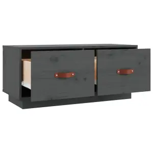 Berkfield TV Cabinet Grey 80x34x35 cm Solid Wood Pine