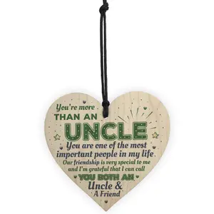 Red Ocean Uncle Friendship Gift Handmade Wooden Hanging Heart Birthday Gift For Uncle Plaque Keepsake