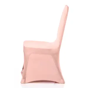 Polyester Spandex Chair Covers for Wedding Decoration - Rose Gold, Pack of 10