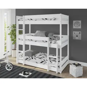 Kansas Single (3') Triple Sleeper Bunk Bunk Bed White