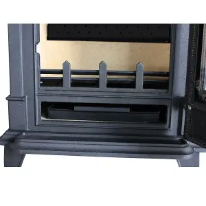 SunDaze 8KW Woodburning Stove Cast Iron Log Burner Fireplace Eco Design Dafra Approved Black