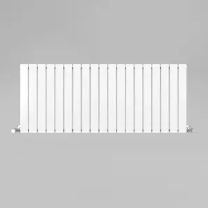 White Flat Tube 600x1444mm Horizontal Single Panel Heated Towel Radiator