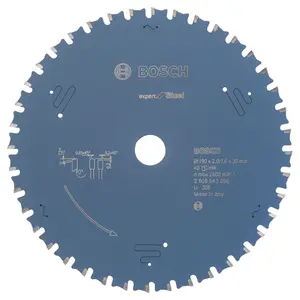 Bosch Professional Expert Circular Saw Blade for Steel - 190 x 20 x 2.0 mm, 40 Teeth