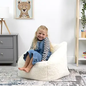 icon Kids Teddy Bear Armchair Bean Bag Natural Childrens Bean Bags