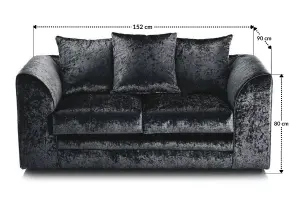 Furniture Stop - Chicco Velvet Fabric 3+2 Seater Sofa Set