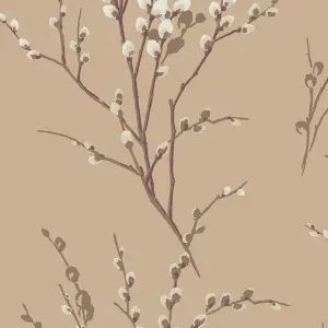 Laura Ashley Willow Neutral Floral Smooth Wallpaper