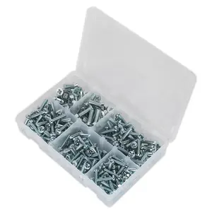 Sealey Machine (Body) Screw Assortment 264pc M5-M8 Countersunk & Pan Head Pozi - Metric AB054MS