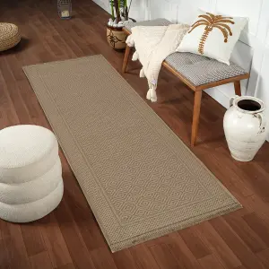 ESHA Machine Washable Jute Boho Runner Rug 79 x 220 cm