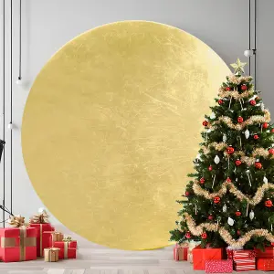 Round Polyester Spandex Arch Stand Backdrop Cover Garden Arbors Cover, Shiny Gold - 180cm