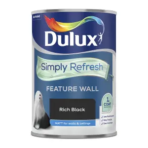 Dulux One coat Rich black Matt Emulsion paint, 1.25L