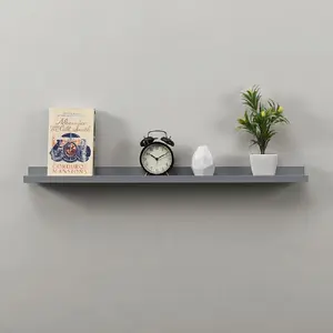 2 Piece Floating Shelf Grey / 4cm H x 80cm W x 10cm D