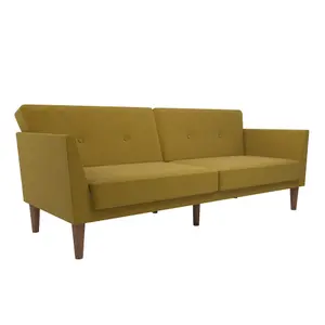 Regal 3-Seater Sofa Bed in Mustard Fabric