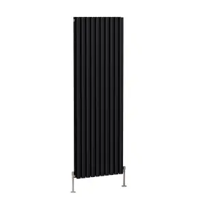 Right Radiators 1800x590mm Vertical Double Oval Column Designer Radiator Black