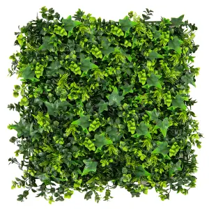 COSTWAY 12 Pcs Artificial Grass Wall Panels 50 x 50cm Faux Greenery Foliage Panels