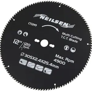 12" Multi Cutting TCT Circular Saw Blade 120 Teeth for CT1415 & CT1416 (Neilsen CT5099)