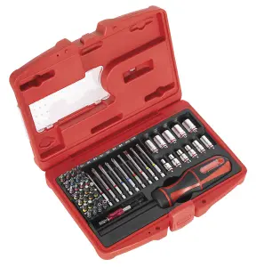 Sealey Fine Tooth Ratchet Screwdriver & Accessory Set 51pc AK64903