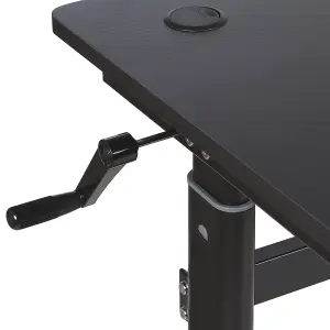 Gaming Desk With Cable Management Hole With RGB LED Lights Adjustable Height Black DURBIN