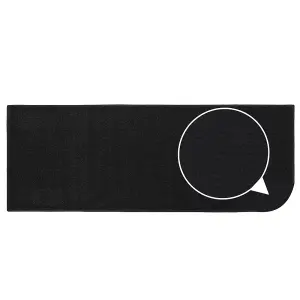 JVL Eden Machine Washable Latex Backed Runner Doormat, 57x150cm, Black