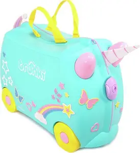 Trunki Una Unicorn 4 Wheel Hard Ride On Suitcase - Turquoise