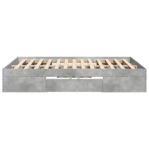 Berkfield Bed Frame without Mattress Concrete Grey 140x190cm Engineered Wood