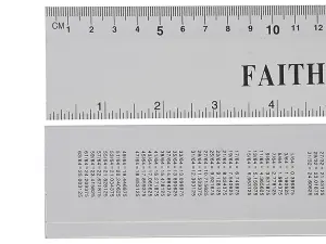 Faithfull 300mm Aluminium Measuring Rule with Metric and Imperial Markings