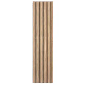 Acupanel Contemporary Natural Oak Slat Acoustic Wood Slat Wall Panel 240cm x 60cm (Grey Felt)