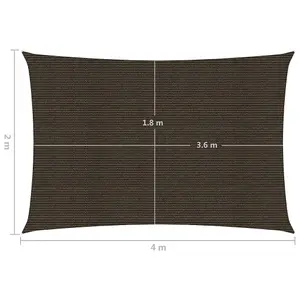 Berkfield Sunshade Sail 160 g/m2 Brown 2x4 m HDPE