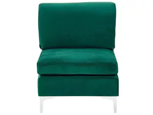 6 Seater U-Shaped Modular Velvet Sofa Green EVJA