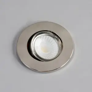 Litecraft Pack of 2 Chrome Modern IP20 Fire Rated Tiltable Downlights