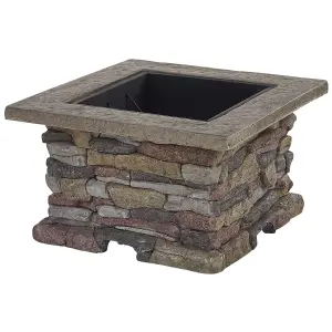 Beliani Rectangle Fire Pit Grey KELUD