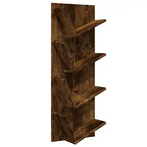 Alpen Home Wall Bookshelf 4-Tier Smoked Oak 33X16x90 Cm Smoked Oak